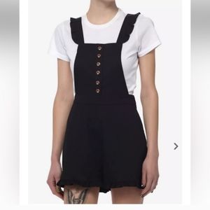 Black Mushroom Button CottageCore Goth Jumper Romper Hot Topic New Tags Sz M